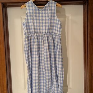 Blue and White Checkered Kids Dress